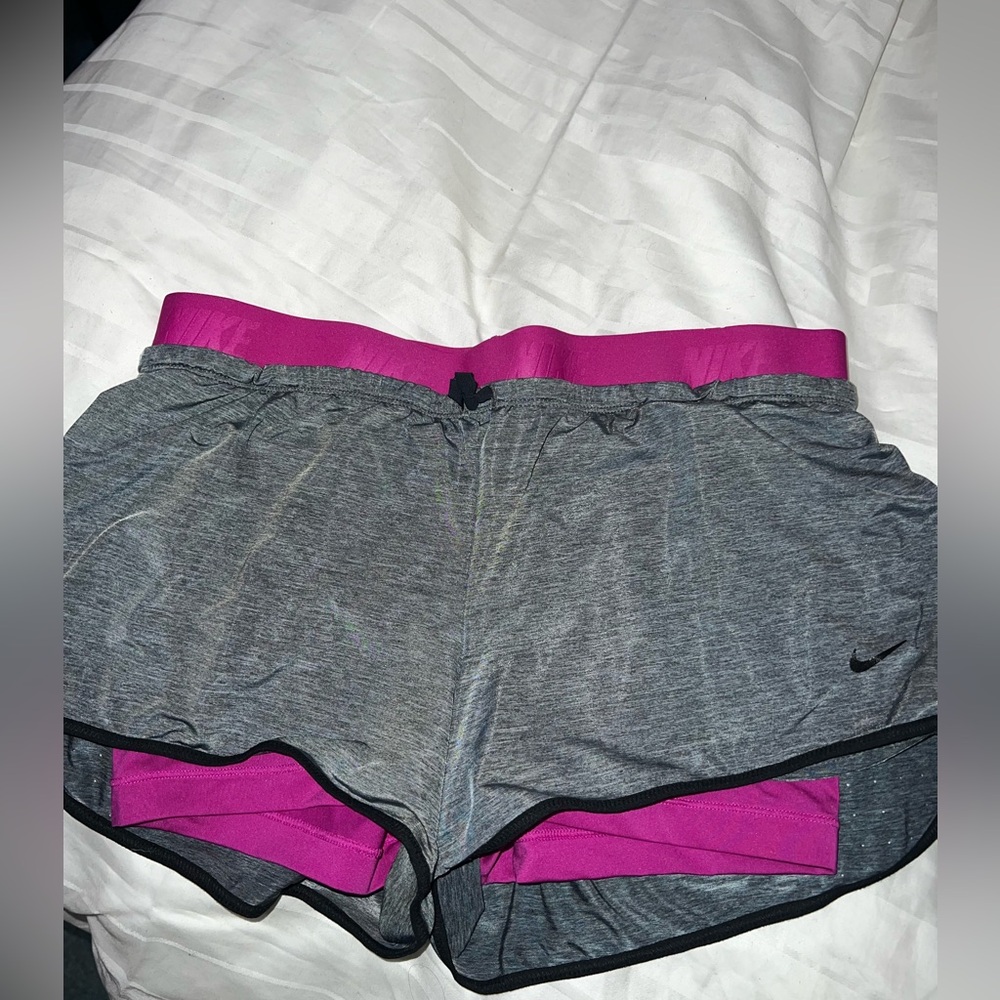 Nike Pink/Gray Dri-Fit Running Shorts